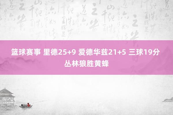 篮球赛事 里德25+9 爱德华兹21+5 三球19分 丛林狼胜黄蜂