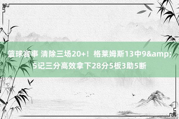 篮球赛事 清除三场20+！格莱姆斯13中9&5记三分高效拿下28分5板3助5断