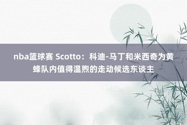 nba篮球赛 Scotto：科迪-马丁和米西奇为黄蜂队内值得温煦的走动候选东谈主